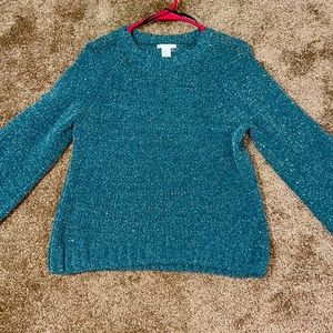 H&M blue sweater with silver glitter